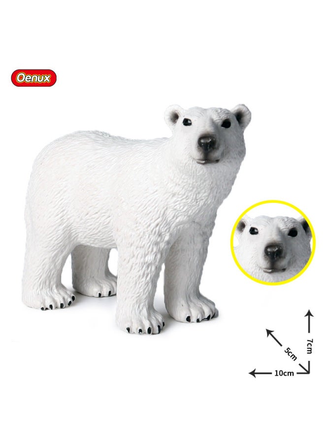 Children's Realistic Wild Ocean Animal Model Decorative Ornaments Solid Polar Bear Toy Set Educational Playsets-Color:X131 Soft Glue Filled Cotton Polar Bear - Image 3