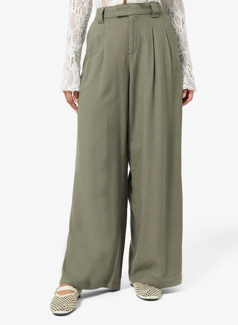 ONLY ONLSVEA-GOA Mid Waist Wide Linen Pants - Image 2
