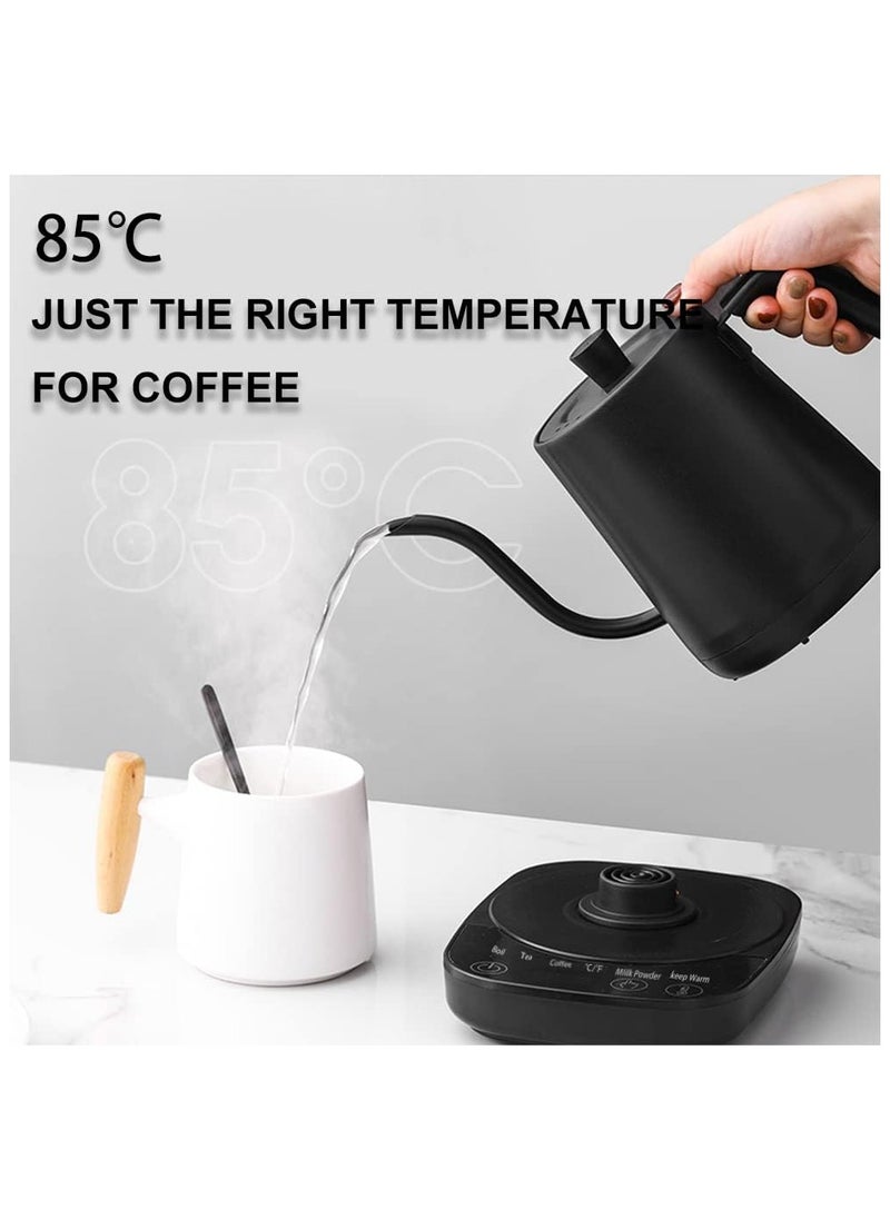 Joshberg Electric Gooseneck Kettle,800 ml 1000W Electric Coffee Kettle,304 Stainless Steel Coffee and Tea Pot, Automatic Temperature Control and Constant Temperature, Quick Heating  - Image 4