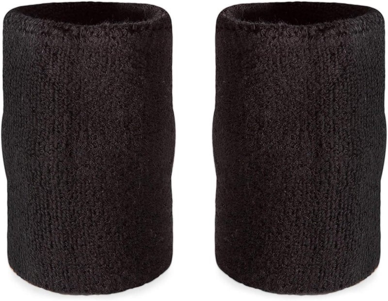 Suddora 6" Doublewide Wrist Bands/Armbands (Pair) - Thick Sweatbands for Basketball, Tennis, Baseball, Gym - Image 1