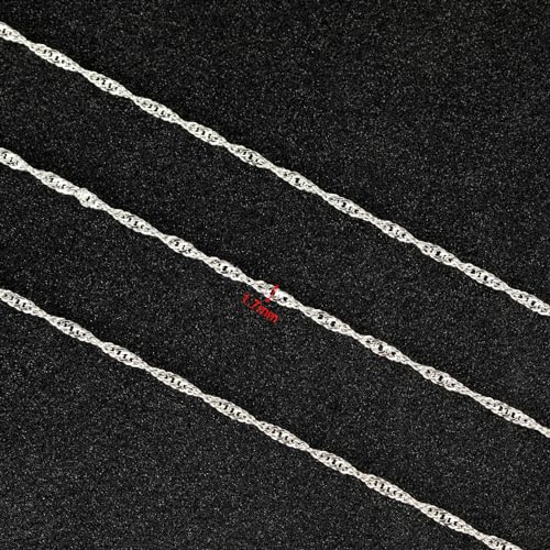UMAOKANG 32.8 Feet Silver Jewelry Chains Bulk for Women Necklace DIY Twisted Singapore Thin Chain for Jewelry Making Silver Plated Brass Chain - Image 3