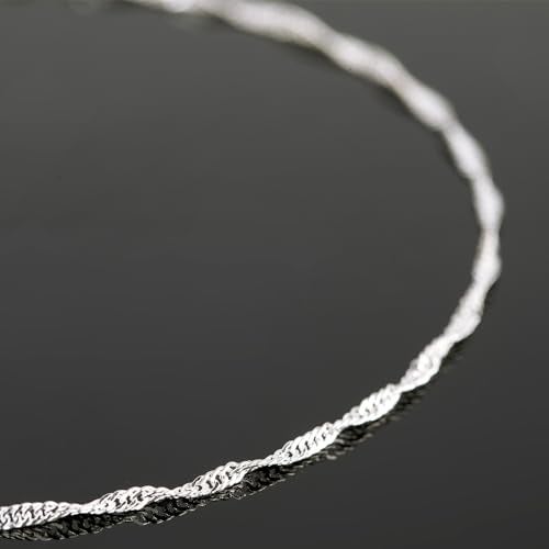 UMAOKANG 32.8 Feet Silver Jewelry Chains Bulk for Women Necklace DIY Twisted Singapore Thin Chain for Jewelry Making Silver Plated Brass Chain - Image 5