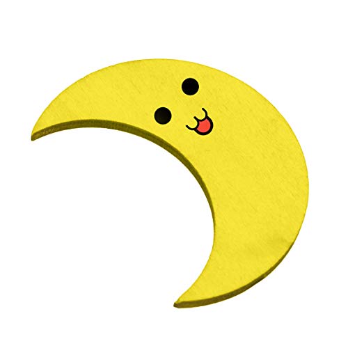 JANOU 20pcs Moon Shaped Wood Cutouts DIY Craft Embellishments Moon Unfinished Wood Ornaments Decoration - Image 5