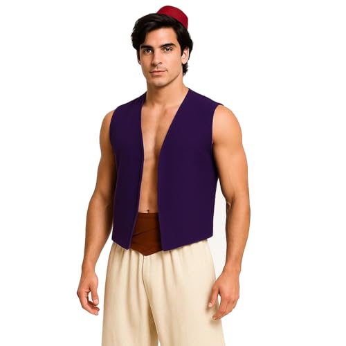 AMNPOLEN Unisex No Pocket Button Uniform Vest Halloween Costume Outfit (Large, Purple) - Image 5