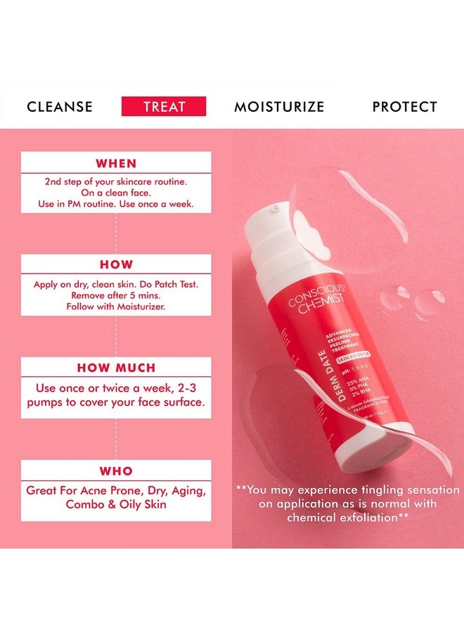 CONSCIOUS CHEMIST ® Advanced Resurfacing Peeling Solution 25% Aha + 2% Bha + 5% Pha Exfoliating Facial Serum Anti Aging Reduces Pore Congestion And Fine Line 30Ml - Image 3