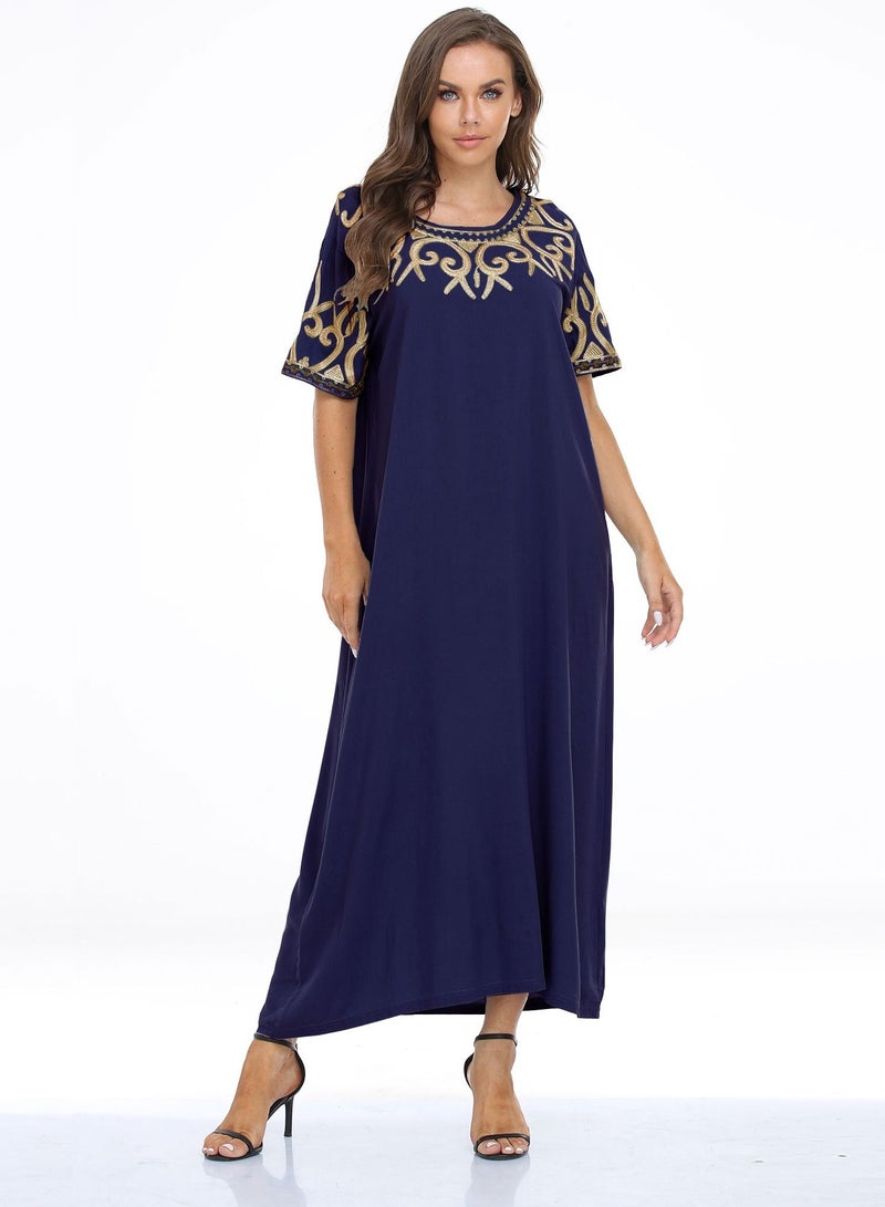 Loquat Women's dress large gown short sleeved loose dress  - Image 3