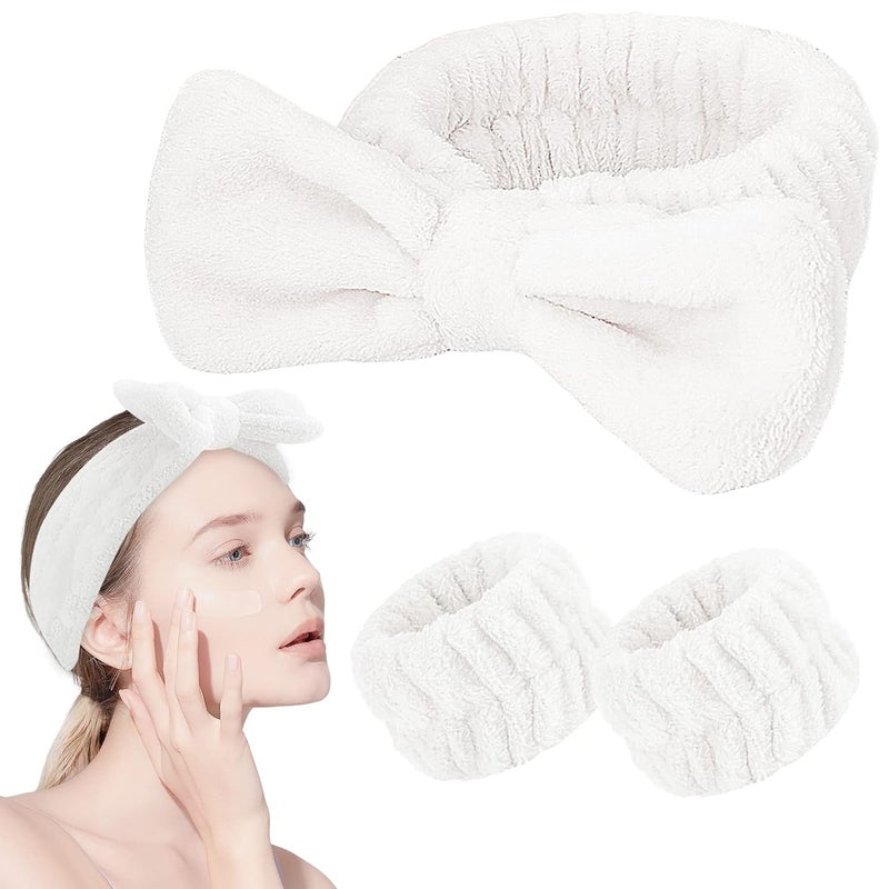 Wrixty Spa Headband Wrist Washband Scrunchies for Washing Face Towel Wristbands Hair Headband Face Wash Wristband for Women Girls Makeup Prevent Liquids from Spilling Down Your Arms Multi Color - Image 1