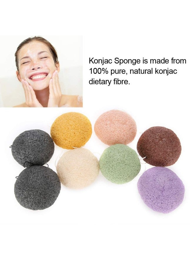 klarako Konjac Sponge Set, 8pcs Color Round Type 100% Konjac Wash Face Flutter Natural Facial Care Body Sponges Gentle Exfoliating, Deep Cleansing, for Sensitive, Oily & Acne Prone Skin - Image 4