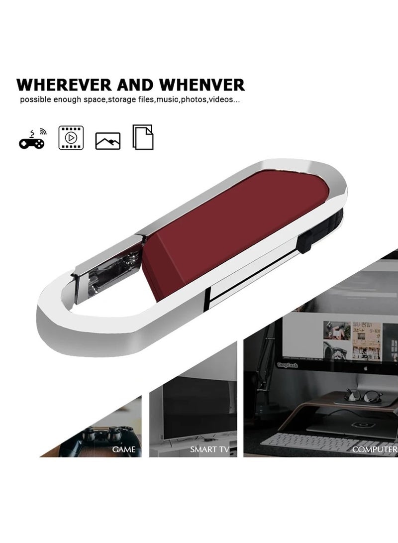 USB Flash Drive, Portable Metal Thumb Drive with Keychain, USB 2.0 Flash Drive Memory Stick, Convenient and Fast Pen Thumb U Disk for External Data Storage, (1pc 2GB Black)  - Image 3
