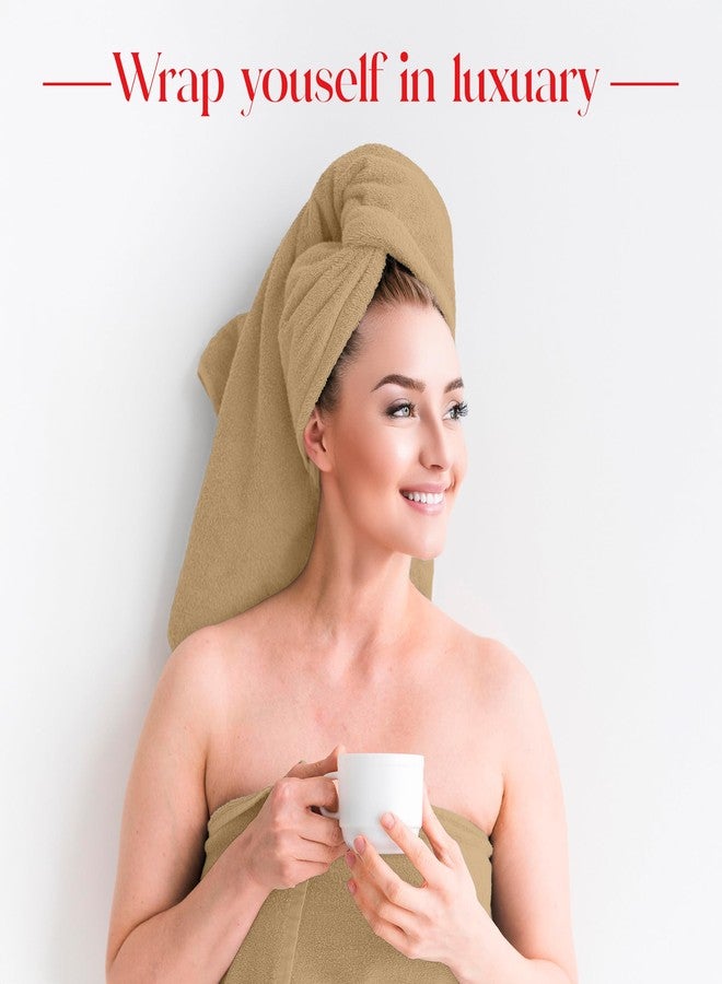 RIVERSIDE Pack of 8 Towels Set, 2 Extra Large Bath, 2 Hand, 4 Face Washcloths, 100% Cotton Hotel Quality, Super Soft, Quick Dry, Highly Absorbent Perfect for Bathroom, Tan - Image 4