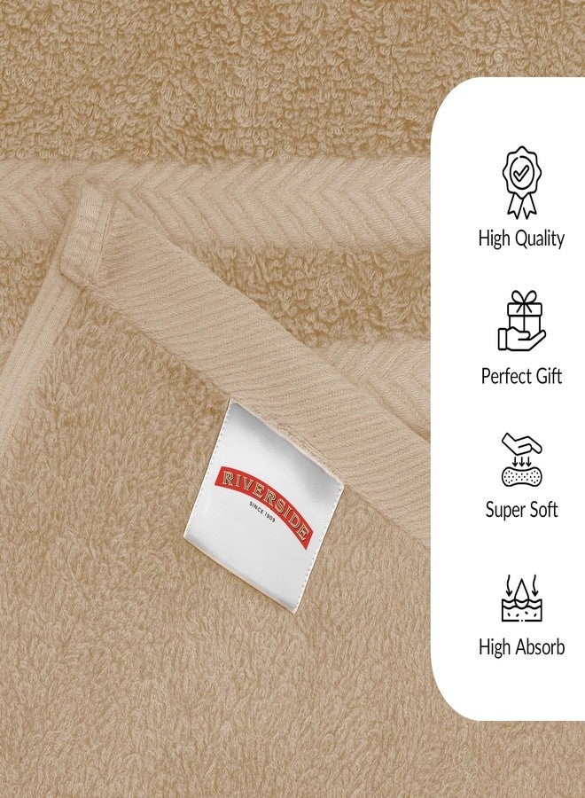 RIVERSIDE Pack of 8 Towels Set, 2 Extra Large Bath, 2 Hand, 4 Face Washcloths, 100% Cotton Hotel Quality, Super Soft, Quick Dry, Highly Absorbent Perfect for Bathroom, Tan - Image 5