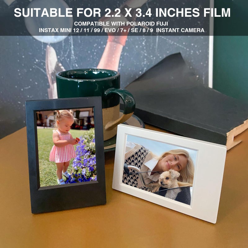WOGOZAN 2x3 Mini Picture Frame for Fujifilm Instax Mini 12/11/99/90/9/8/7+/EVO Classic Polaroid Mini Frames Wallet Size 2.15x3.4 Inches Photo Picture Frames for Desktop Display (Grey) (10 Pack) - Image 3