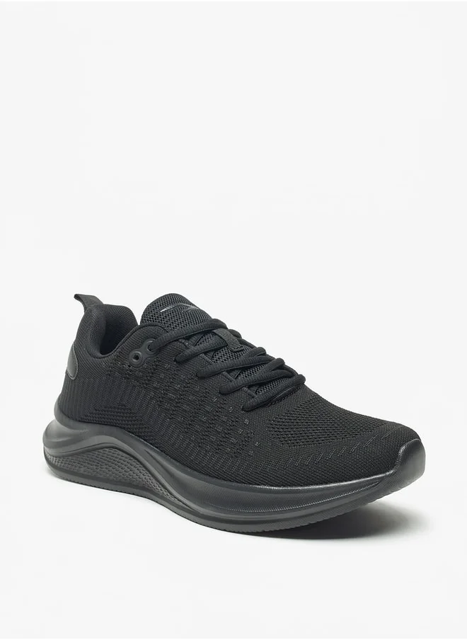 داش Textured Sports Shoes with Lace-Up Closure