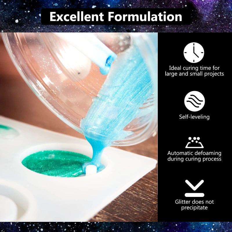 KISREL Epoxy Resin 32OZ - Crystal Clear Epoxy Resin Kit - No Yellowing No Bubble Casting Resin for Art Crafts, Jewelry Making, Wood & Resin Molds(16OZ x 2) - Image 2