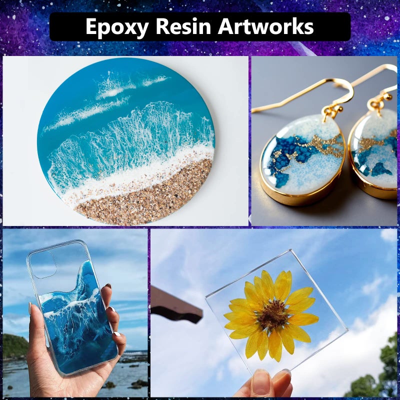 KISREL Epoxy Resin 32OZ - Crystal Clear Epoxy Resin Kit - No Yellowing No Bubble Casting Resin for Art Crafts, Jewelry Making, Wood & Resin Molds(16OZ x 2) - Image 5