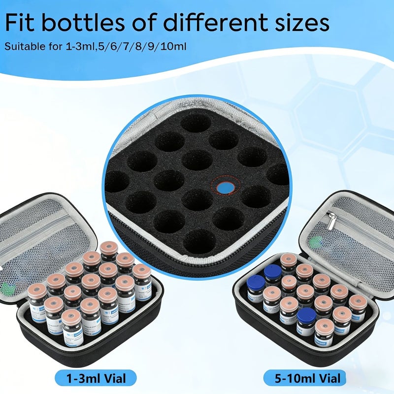 Black 15 Compartment Insulin Vial Protective Case Storage Bag for Diabetics - Image 5