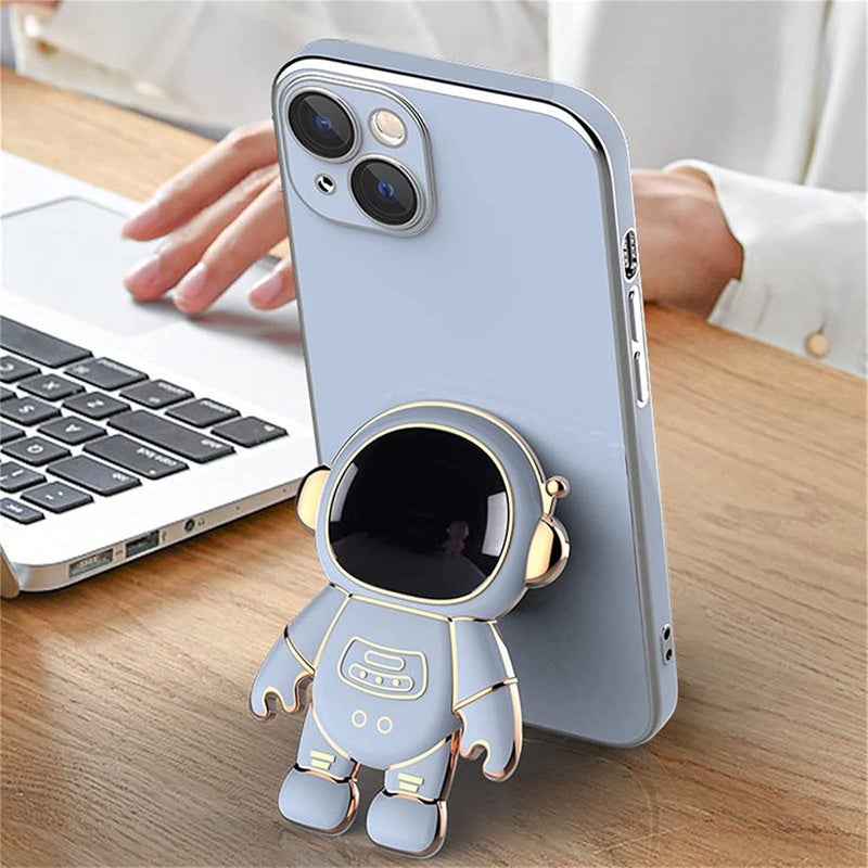 comfrt 6D Plating Astronaut Hidden Stand Case Cover for iPhone, Astronaut Folding Bracket for iPhone Case with Camera Protector, Astronaut Phone Case with Stand, with Stand Lens Film - Image 3