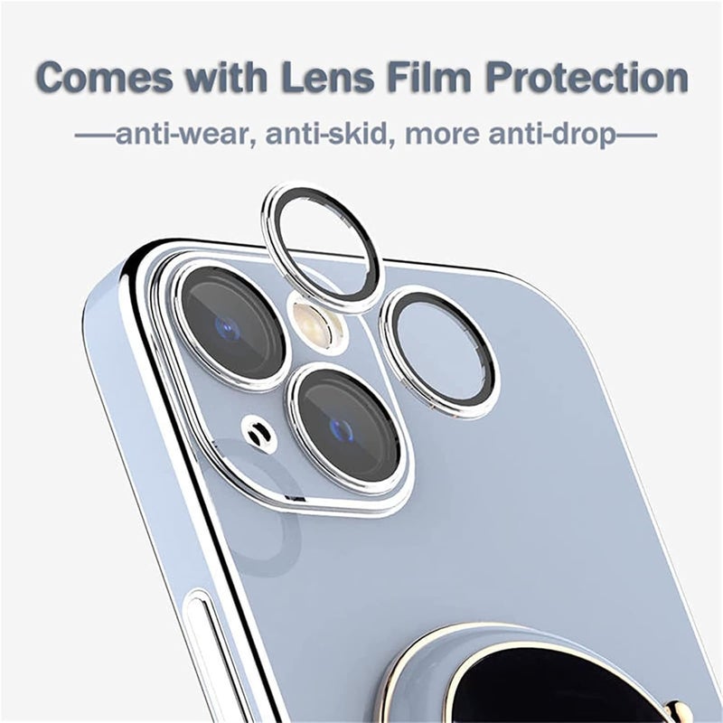 comfrt 6D Plating Astronaut Hidden Stand Case Cover for iPhone, Astronaut Folding Bracket for iPhone Case with Camera Protector, Astronaut Phone Case with Stand, with Stand Lens Film - Image 4