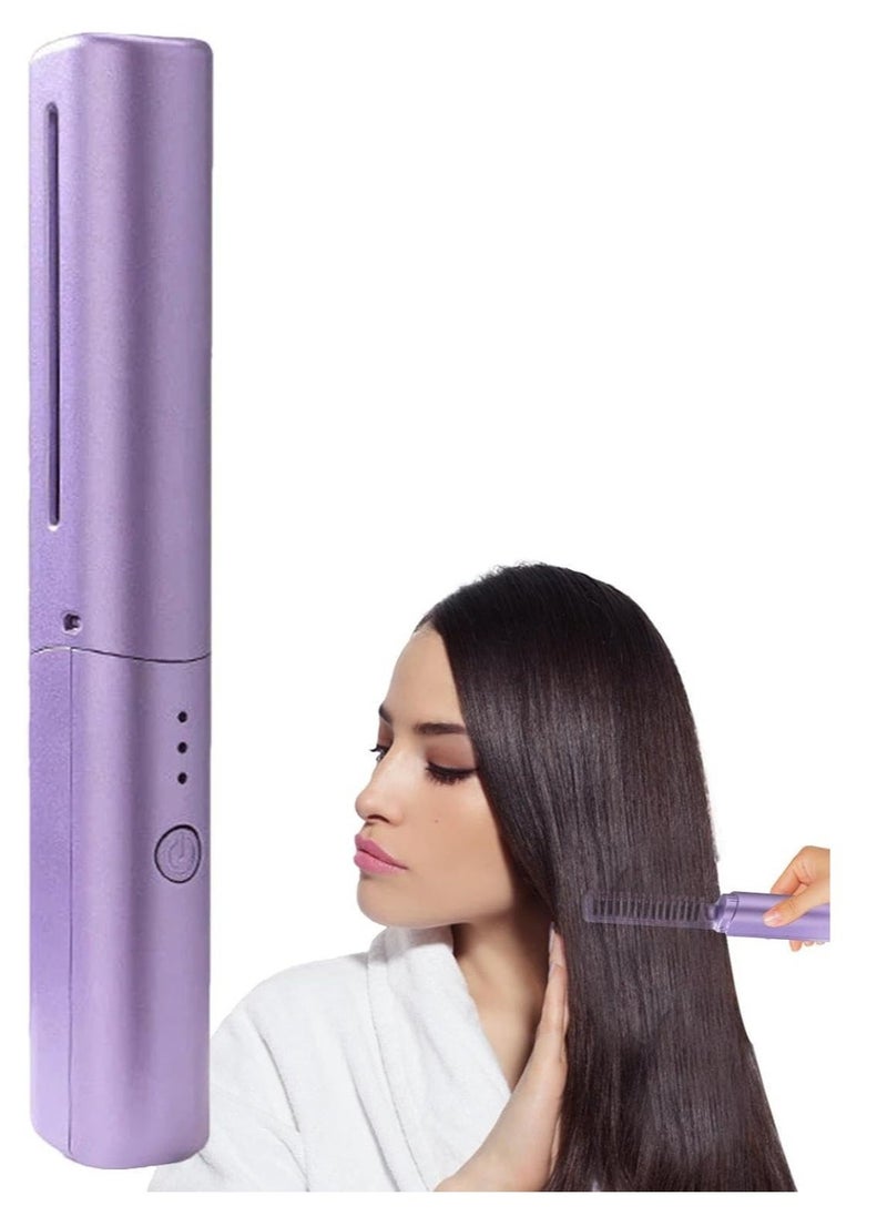 ELTRAZONE Rechargeable Mini Hair Straightener , Mini Flat Iron Hair Straightener Travel Size Rechargeable , 4000mAh Battery Straightener Brush , Portable 3 Level Hair Straightener , 4000mAh Battery Straightene - Image 1