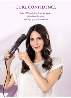 LANDOT LANDOT Hair Straightener and Curler 2 in 1 - Flat Iron Curling Iron in One - Twist Straightening Curling Iron Combo with Silicone Heat Resistant Mat - Valentines Day Gifts for Her  - Image 2