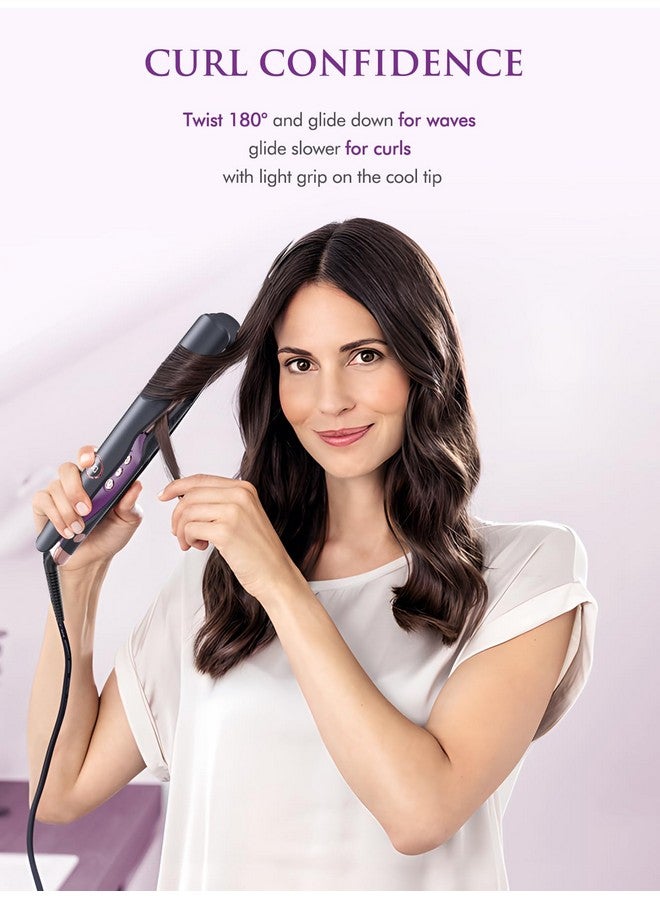 LANDOT LANDOT Hair Straightener and Curler 2 in 1 - Flat Iron Curling Iron in One - Twist Straightening Curling Iron Combo with Silicone Heat Resistant Mat - Valentines Day Gifts for Her - Image 2