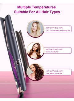 LANDOT LANDOT Hair Straightener and Curler 2 in 1 - Flat Iron Curling Iron in One - Twist Straightening Curling Iron Combo with Silicone Heat Resistant Mat - Valentines Day Gifts for Her  - Image 5
