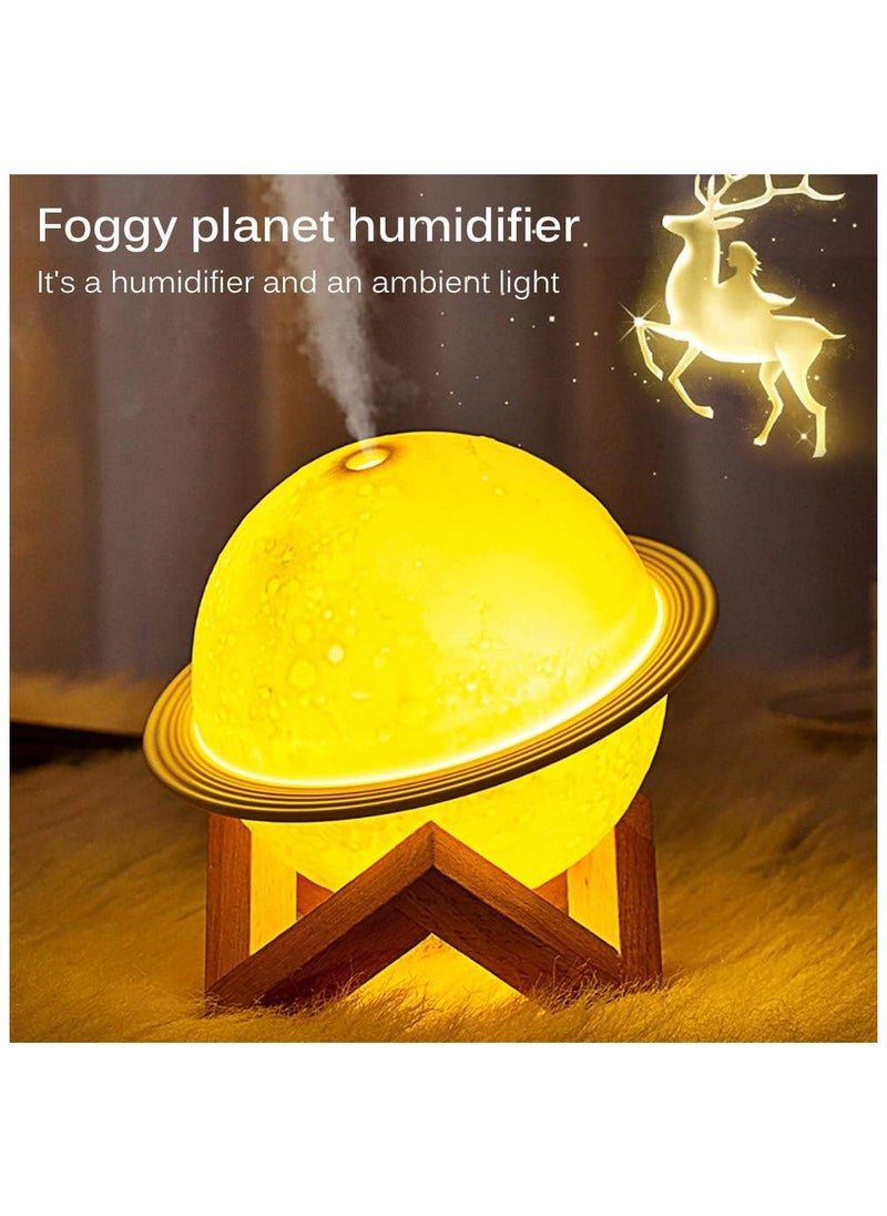 Generic Moon Lamp Humidifier, 2 in 1 Moon Night Light & Humidifiers with USB Recharge, 3 Colors 3D LED Moon Light with Stand, Aromatherapy Diffuser for Kids Friend Lover Birthday Gift Bedroom Home Decor 200ml  - Image 2