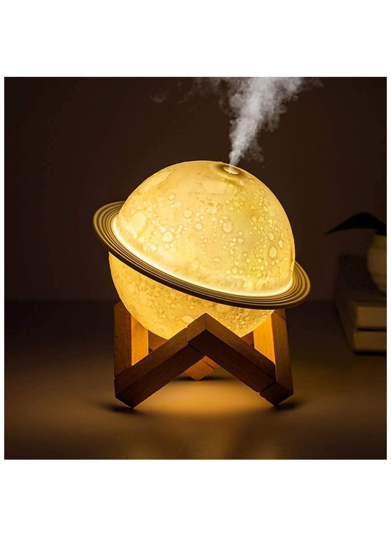 Generic Moon Lamp Humidifier, 2 in 1 Moon Night Light & Humidifiers with USB Recharge, 3 Colors 3D LED Moon Light with Stand, Aromatherapy Diffuser for Kids Friend Lover Birthday Gift Bedroom Home Decor 200ml  - Image 1