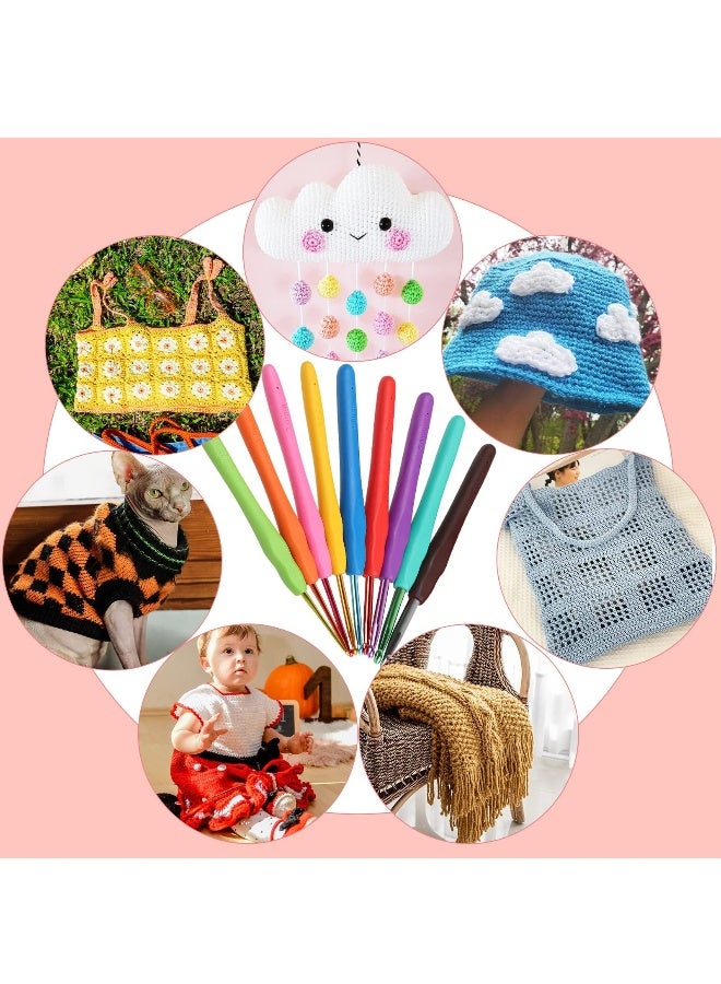 Crochet Kit for Beginners Adults Kids Complete Crochet Set with Yarn Crochet Instruction Crochet Hook Storage Case Knitting & Crochet Supplies Ideal Crochet Gift for Crocheter Beginner (Pink) - Image 3