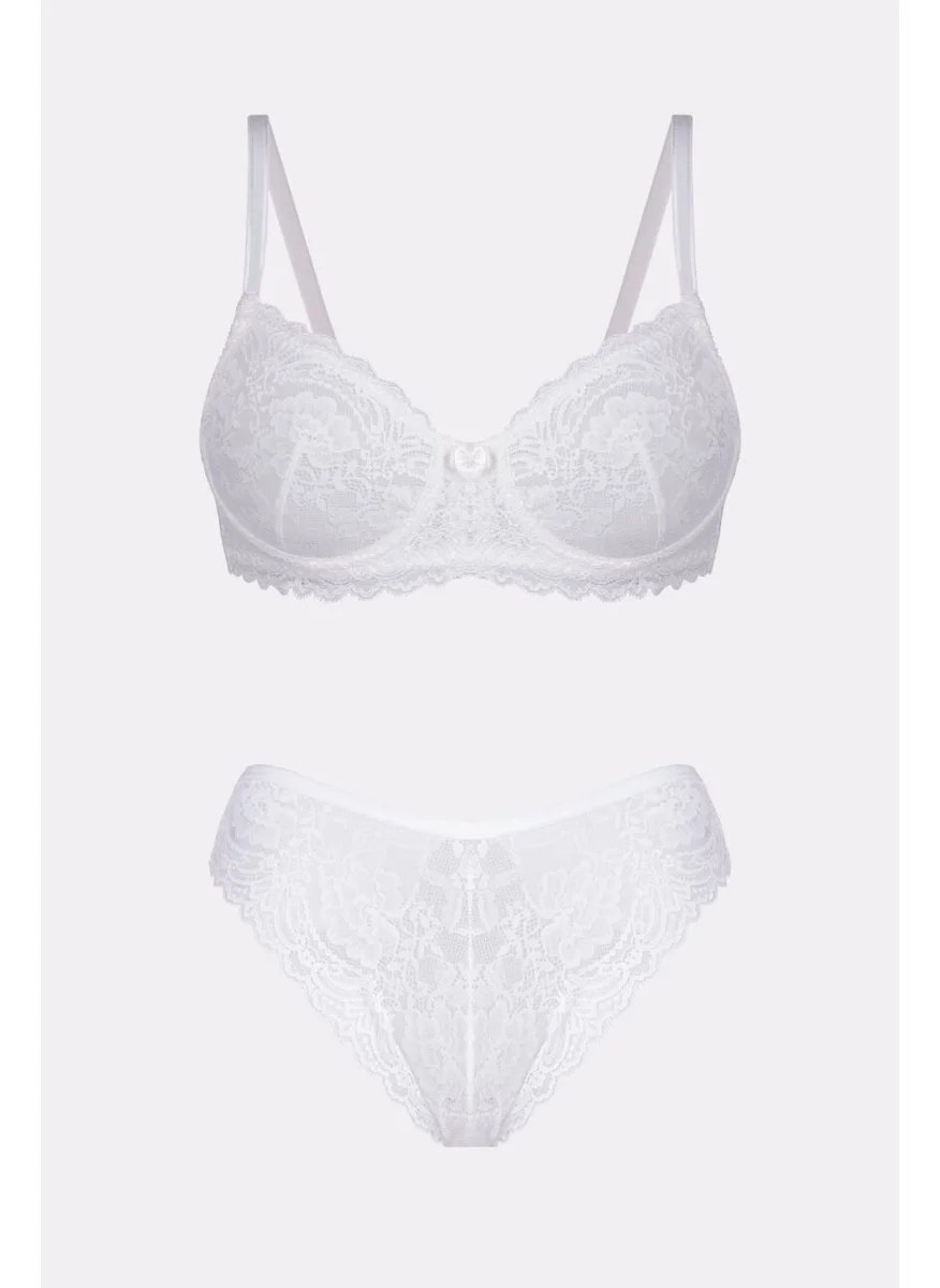 Ayyıldız Crescent Moon 3663 White Bra Set