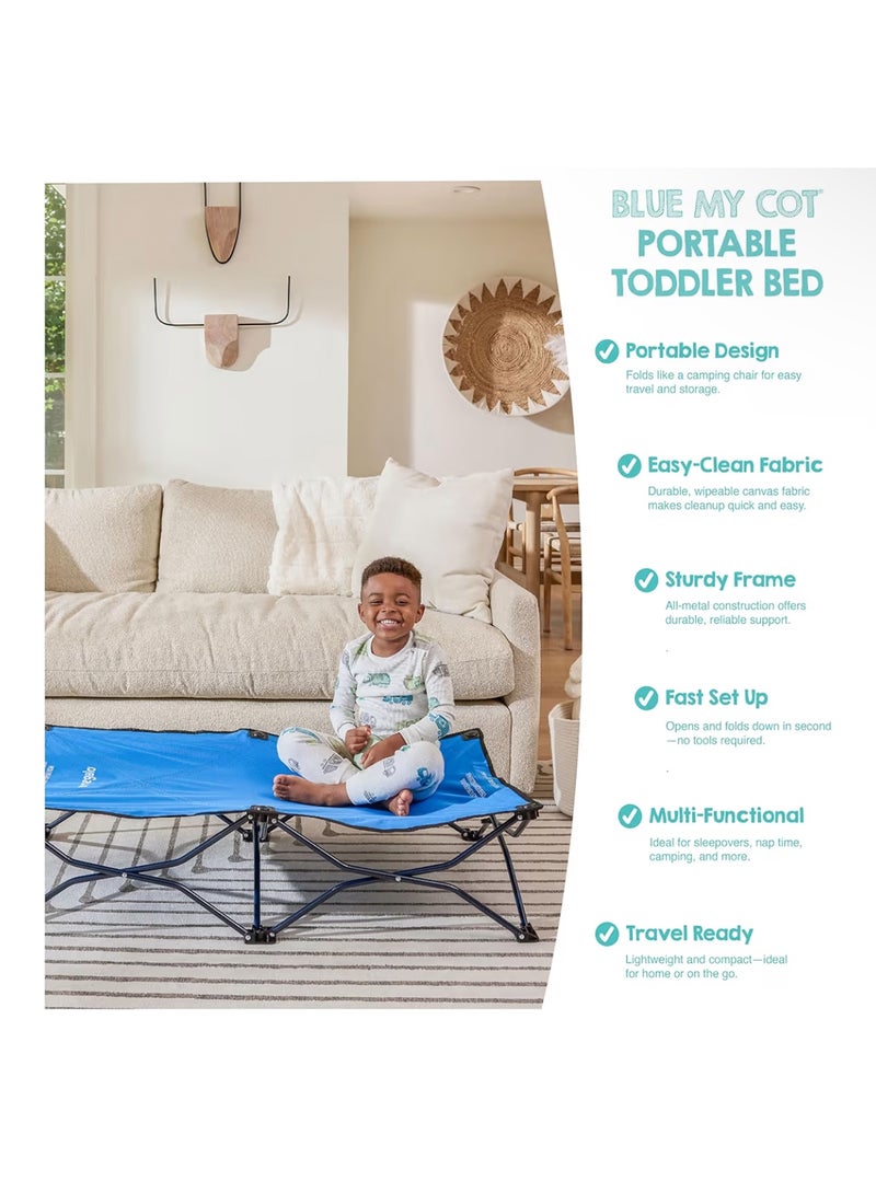 Regalo My Cot Portable Toddler Bed, Includes Fitted Sheet, Royal Blue - Image 3