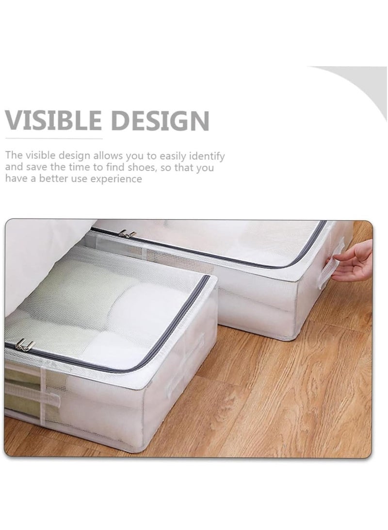 رات سو تحت سرير التخزين صندوق صندوق مطوية حقيبة مع مقبض مقوى نافذة خالية خالية حاوية تخزين تحت السطح لمنظمي الأحذية للمدرسة المنزلية -30L. - Image 3