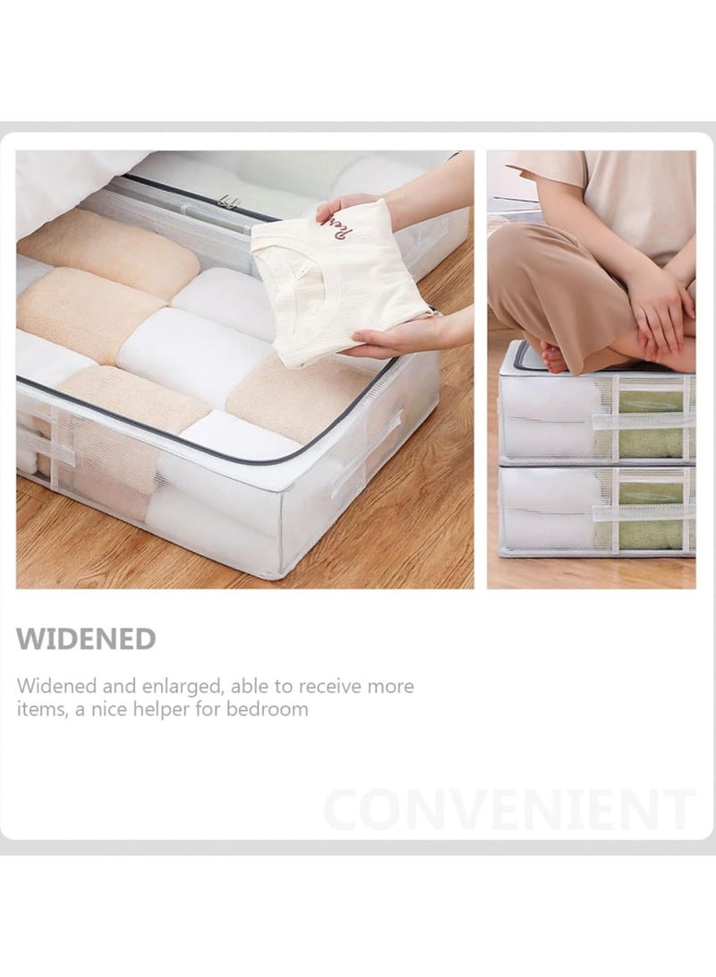 رات سو تحت سرير التخزين صندوق صندوق مطوية حقيبة مع مقبض مقوى نافذة خالية خالية حاوية تخزين تحت السطح لمنظمي الأحذية للمدرسة المنزلية -30L. - Image 4
