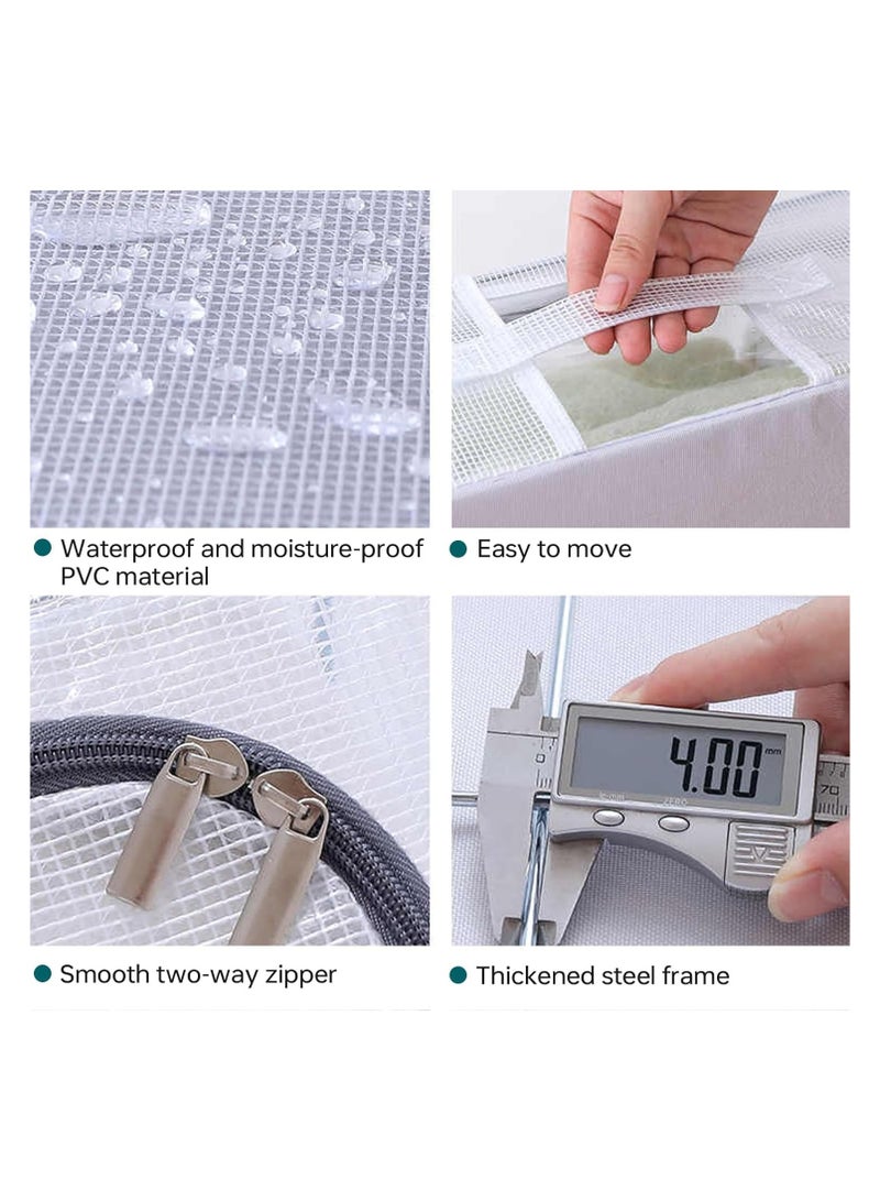 رات سو تحت سرير التخزين صندوق صندوق مطوية حقيبة مع مقبض مقوى نافذة خالية خالية حاوية تخزين تحت السطح لمنظمي الأحذية للمدرسة المنزلية -30L. - Image 5