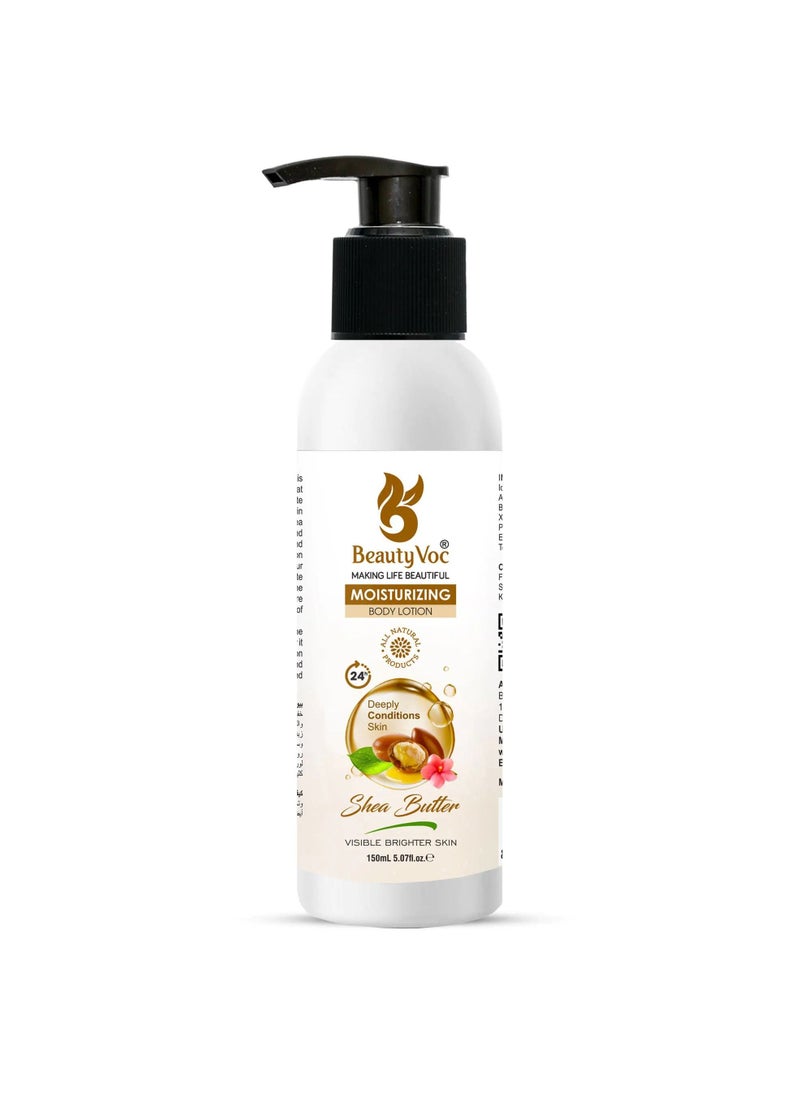 BEAUTY VOC 150ml Shea Butter Body Lotion, Deep Moisturization for Smooth, Supple and Revitalized Skin with Rapid Absorption, Lasting Hydration and Delightful Fragrance  - Image 2