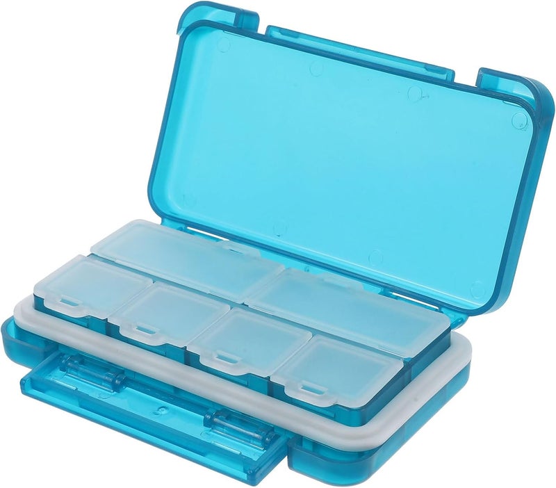 Small Travel Pill Organizer Case, Portable Weekly Medicine Holder with Sealing Lid, Compact Emerald Pill Box for Daily Medication and Vitamins Storage - Image 1
