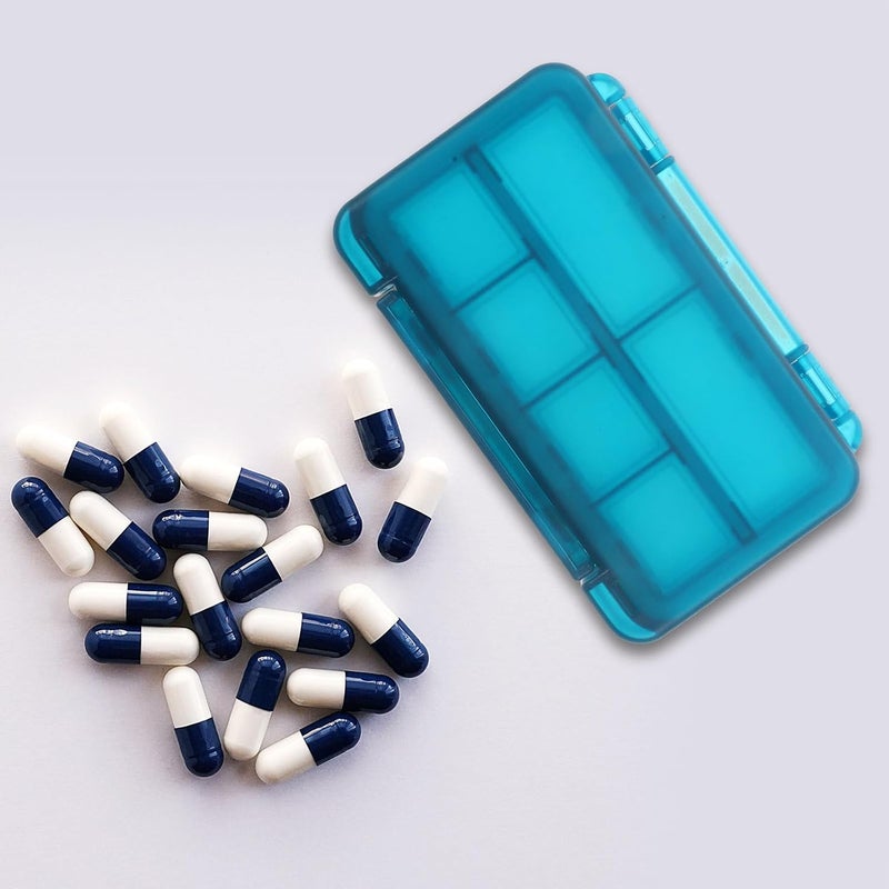 Small Travel Pill Organizer Case, Portable Weekly Medicine Holder with Sealing Lid, Compact Emerald Pill Box for Daily Medication and Vitamins Storage - Image 4