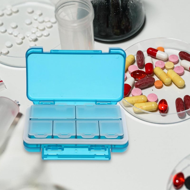 Small Travel Pill Organizer Case, Portable Weekly Medicine Holder with Sealing Lid, Compact Emerald Pill Box for Daily Medication and Vitamins Storage - Image 5