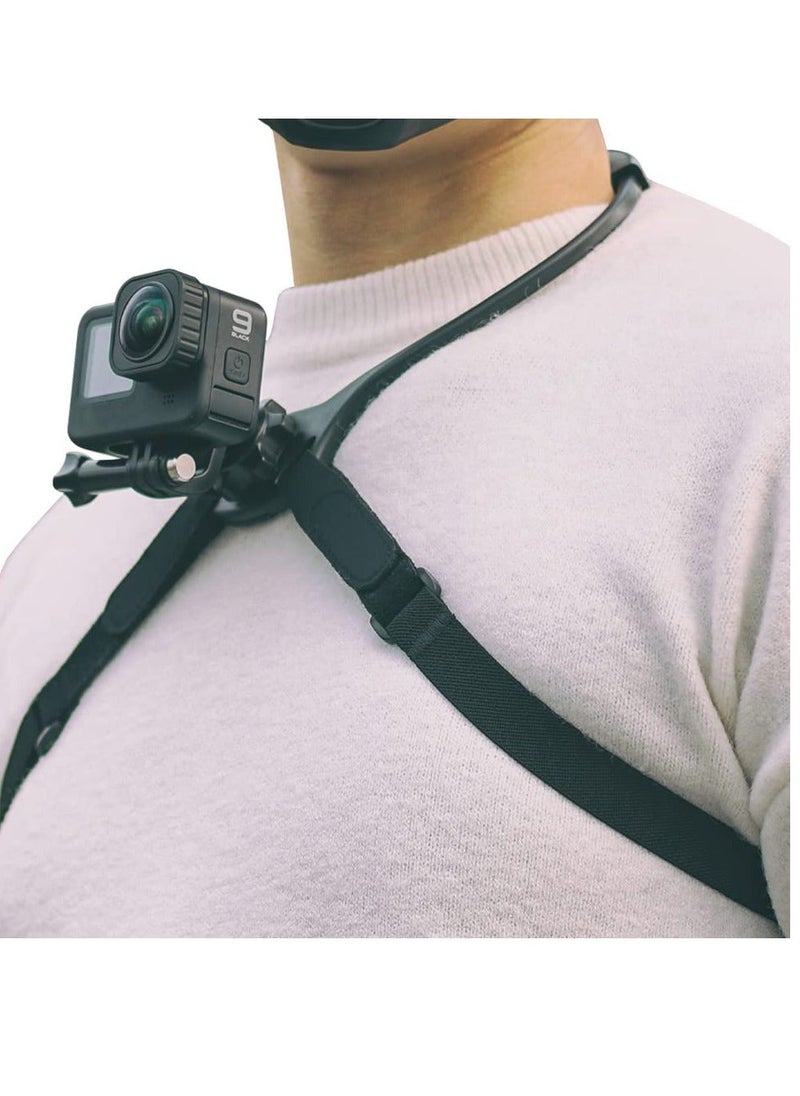 Y&D - SYOSI Neck Holder Mount for Gopro Chest Strap Harness Compatible GoPro Hero 11 10 9 8 7 6 5 Black DJI Osmo Action 3 2 Insta 360 ONE R and Most Cameras - Image 1