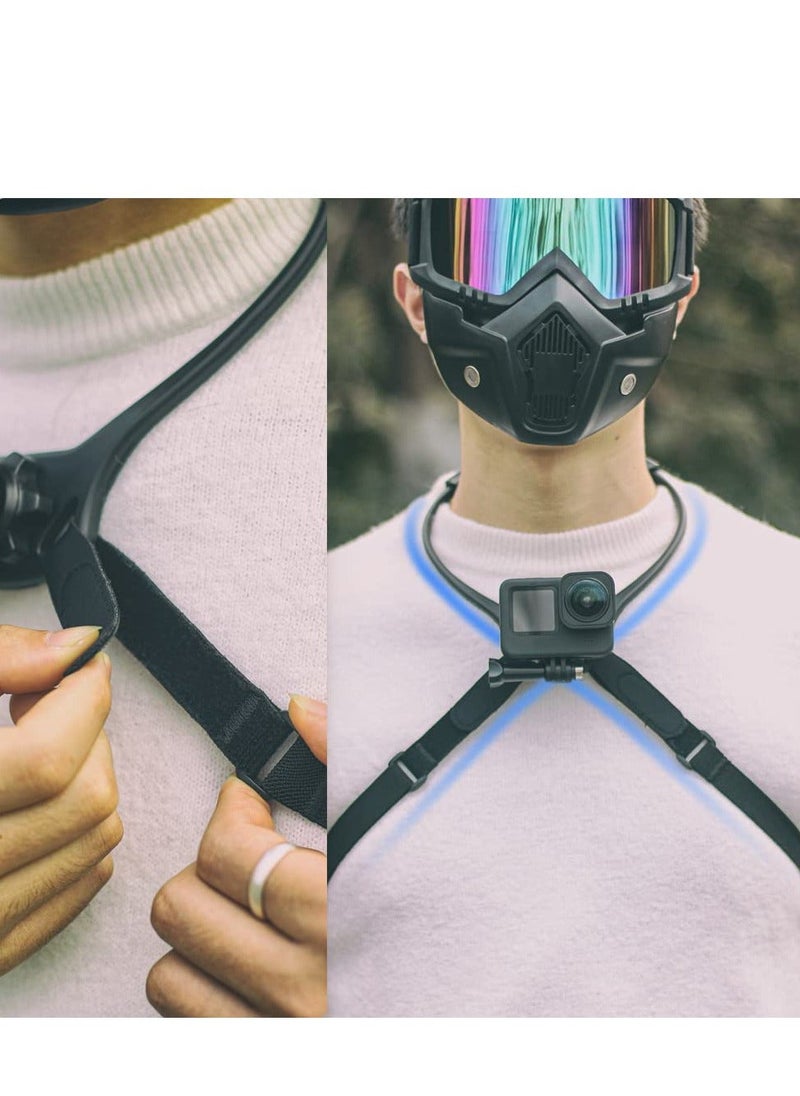 Y&D - SYOSI Neck Holder Mount for Gopro Chest Strap Harness Compatible GoPro Hero 11 10 9 8 7 6 5 Black DJI Osmo Action 3 2 Insta 360 ONE R and Most Cameras - Image 1