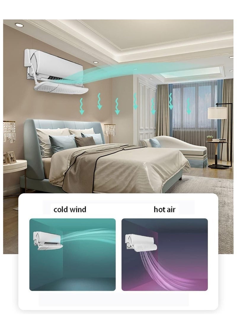 عاكس هواء مكيف الهواء، عاكس تدفق هواء منقسم قابل للتعديل، يمنع نفخ الهواء المباشر، عاكس هواء مكيف الهواء قابل للسحب، مناسب للمنزل والمكتب (أبيض، MKS159) - Image 5
