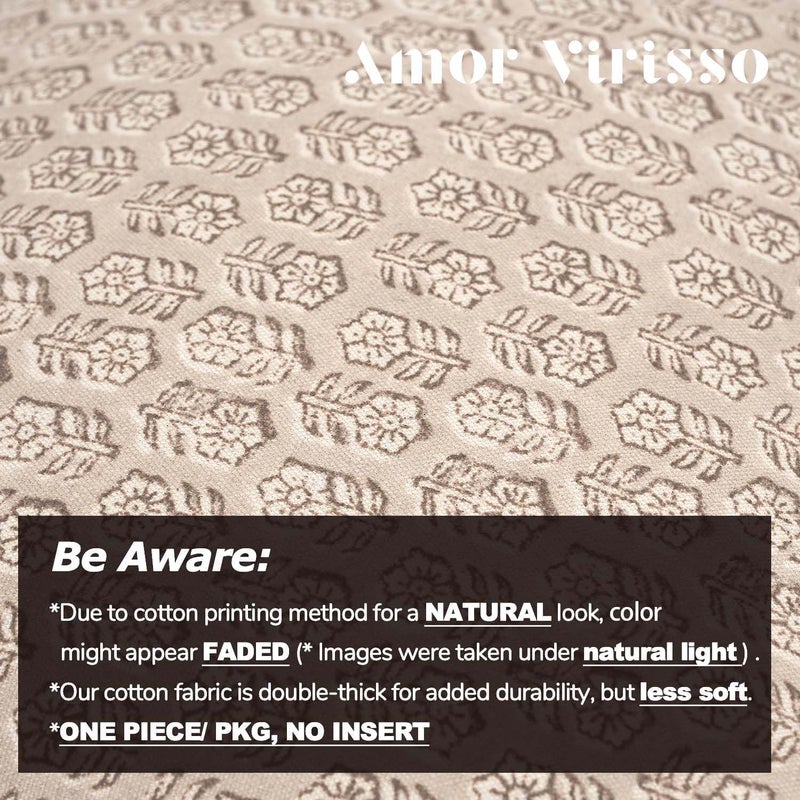 Amor Virisso 20x20 Pillow Covers Floral Pillow Covers Farmhouse Neutral Pillow Covers Decorative Pillows for Couch Accent Sofa Pillows 1PC, Cloud Cream - Image 2