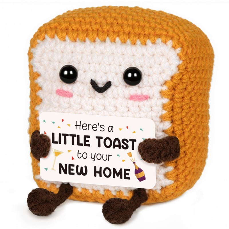 Glydein A Little Toast to Your New Home - Mini Handmade Crochet Toast, Funny Housewarming Gifts New Home New Apartment, House Warming Gifts New House for Women Men Friend - Image 1