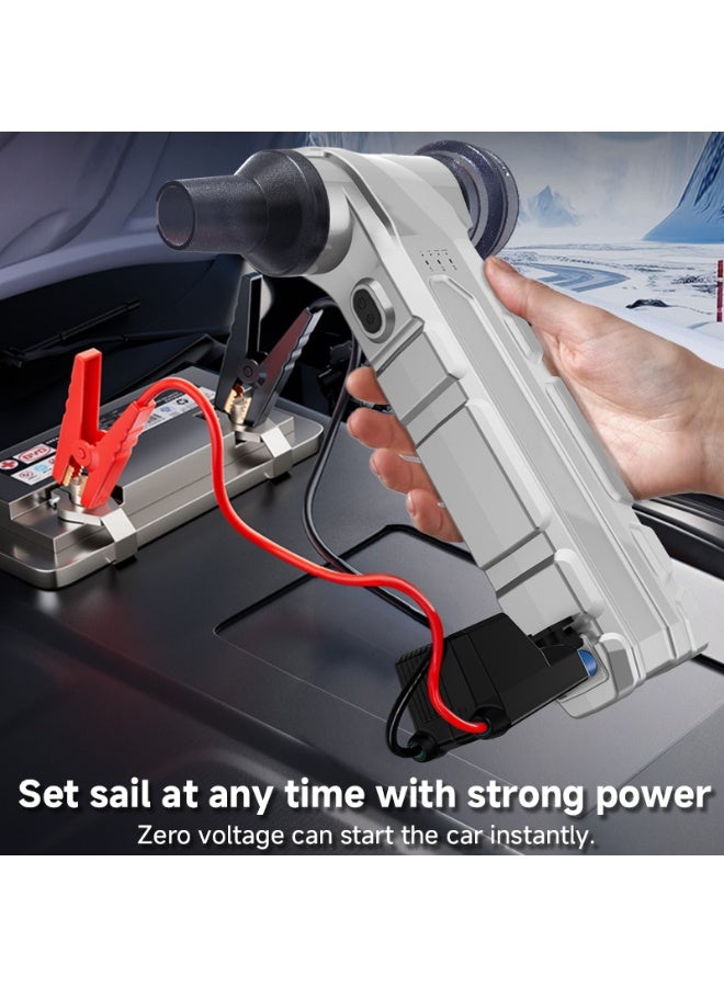 REWA Multi Functional Jump Starter 3-in-1 Car Jump Starter Portable Power Bank with Air Blower & Vacuum Cleaner – Heavy Duty Emergency Car Battery Booster, Tire Inflator & Car Cleaning Kit - Image 4