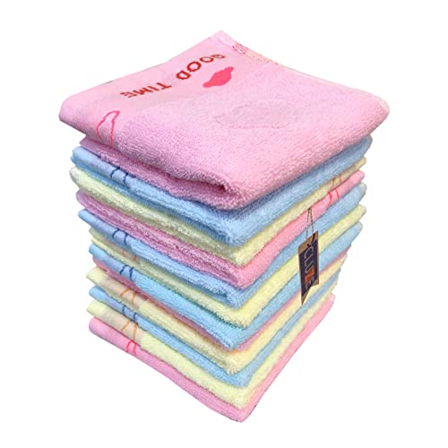 CLUZE Cotton Small Size Handkerchief/Rumal - 400 GSM Face Towels for Women's, Kids and Newborn Babies- (25x25 cm) - Multicolor (12) - Image 2
