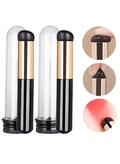 Depend 2 PCS Silicone Lip Brush Round Head - Makeup Brush - Soft Silicone Brush Reusable Lipstick Applicator With Dust Cap - Halo Staining Brushes For Lip Balm - Lipstick - Lip Gloss - Concealer  - Image 1