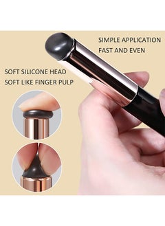 Depend 2 PCS Silicone Lip Brush Round Head - Makeup Brush - Soft Silicone Brush Reusable Lipstick Applicator With Dust Cap - Halo Staining Brushes For Lip Balm - Lipstick - Lip Gloss - Concealer  - Image 3