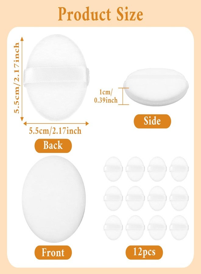 Shimmeroo 12Pcs White Makeup Puffs, 2 Inch Mini Round Setting Makeup Puffs Reusable Crystal Velvet Beauty Make up Tools for Loose Powders Liquid Foundation Cosmetic Soft Face Blending - Image 2