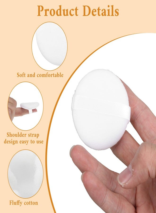 Shimmeroo 12Pcs White Makeup Puffs, 2 Inch Mini Round Setting Makeup Puffs Reusable Crystal Velvet Beauty Make up Tools for Loose Powders Liquid Foundation Cosmetic Soft Face Blending - Image 3