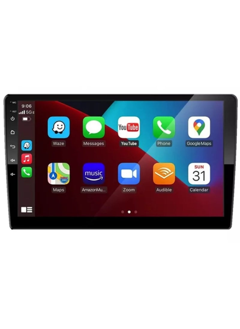RAYMOS 9 Inch Android Screen For Car 4GB RAM 32 GB Memory Support Apple Carplay Android Auto Wireless QLED Touch Screen SIM Card Support Built In Bluetooth USB Radio WiFi  Night Vision Camera Included  - Image 1